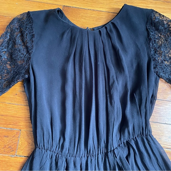 Alice + Olivia Black Lace Long Sleeve Open Back Dress size XS - Picture 6 of 14